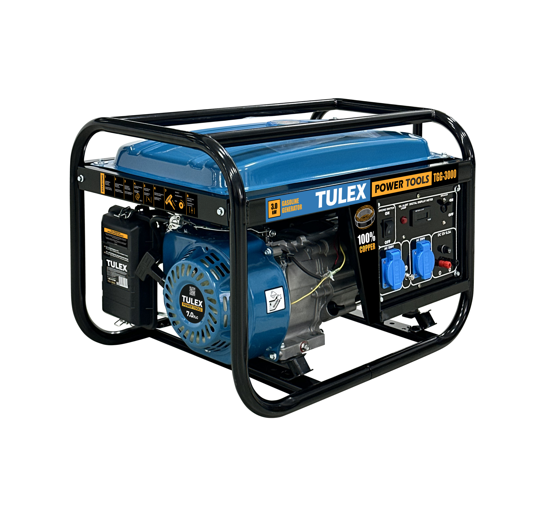 TULEX Генератор бензиновый 3 кВт TGG-3000
